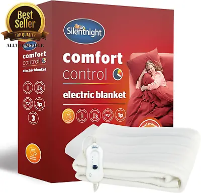 Silentnight Comfort Control Electric Blanket 3 Heat Setting Washable Choose Size • £27.74