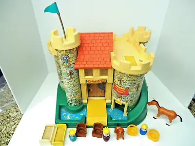 Vintage 1974 Fisher Price Little People Play Castle 993 King Queen & Misc Clean • $39.99