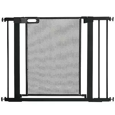 Pressure Fit Safety Gate For Doors Dog Gate W/ Auto Close 75-103 Cm - Black • £45.99