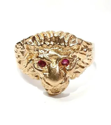 10k Men’s Gold Lion Ring Size 8.75 • $299.99