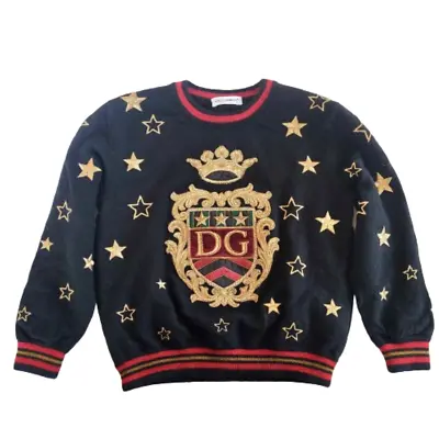 Dolce & Gabbana DG Kid Sweater Children Jumper Black Gold Stars 4 Years • $150