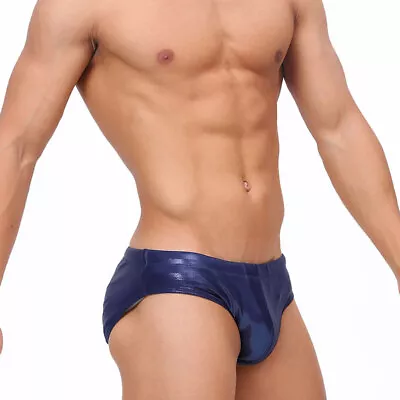 Fashion Shiny Swim Briefs Mens Bathing Suit Sexy Law Waist Hot Bikini Gay Sunga • $15.99