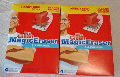 2 Boxes Mr Clean Magic Eraser Handy Grip Refills 8 Household Cleaning Pads • $29.85