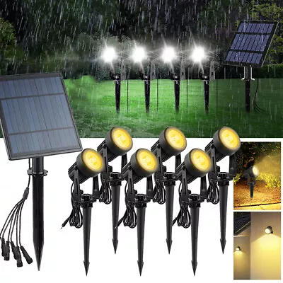 6 In 1 Solar LED Spotlight Garden Landscape Lawn Light Outdoor Yard Pathway Lamp • $56.99