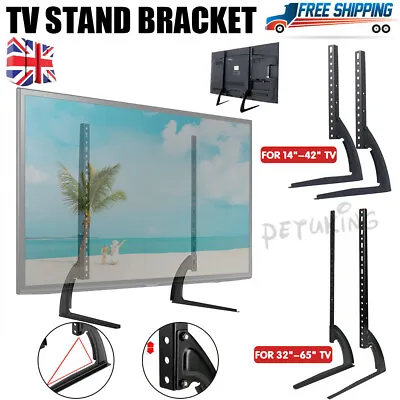 Universal Tabletop TV Stand Pedestal Mount Monitor Riser 14 -65  For Samsung LG • £13.99