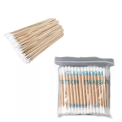 Double Swab Applicator Extra Handle Cotton 100Pcs Long Wood Q-tip Swabs 6 Head • $6.06