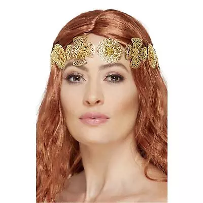 Medieval Renaissance Gold Leaf Queen Embellished Headband Fancy Dress Party  • £6.98