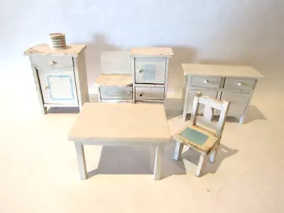 5-pcs Vintage Dollhouse Furniture Kitchen Wood 3/4  Scale • $45