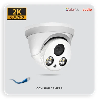 £54.45 • Buy 5mp Built-in Mic Ip Poe Cctv 24/7 Colorvu Hd Color Dome Camera 30m Night-vision
