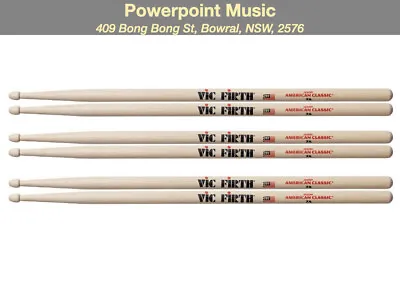 Vic Firth 7A American Classic Hickory Drumsticks Wood Tip 3 X Pairs • $85