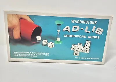 Vintage 1973 Waddingtons AD-LIB Crossword Cubes Game Complete & VGC • £5