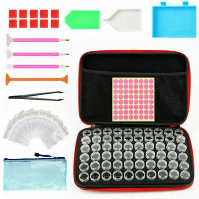 $30.39 • Buy 60 Slots Bottles Diamond Painting Storage Case Art Nail Accessories Box Kit+Tool
