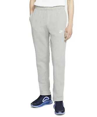 Nike Men Sportswear Club Fleece Dk Grey-Heather/White Pants Sizes BV2707-063 • $45