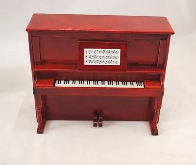 Upright Piano W/ Bench D7081  Miniature Dollhouse Furniture Wooden 1-12 Scale • $19.49