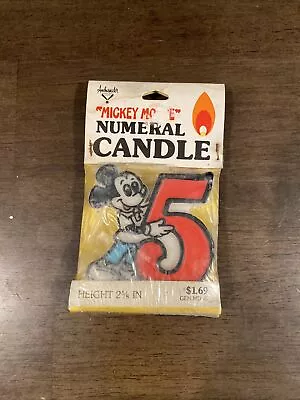 Vintage Mickey Mouse Numeral Candle Birthday Party Child Age 5 Ambassador NOS • $7.99