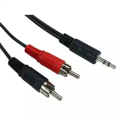 3.5mm Jack To 2 X RCA Cable AUX Twin Phono Headphone Mini Stereo Audio Lead Lot • £5.89