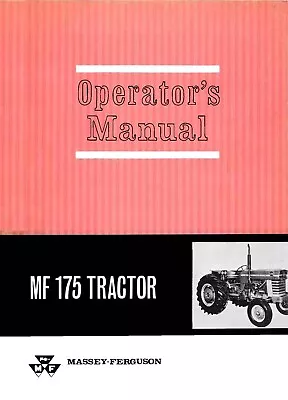 175 Tractor Operators Owners Manual Maint Lubrication Massey Ferguson Mf 175 • $19.97