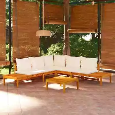 VidaXL 4 Piece Garden Lounge Set With Cream White Cushions Acacia Wood • $1299.79