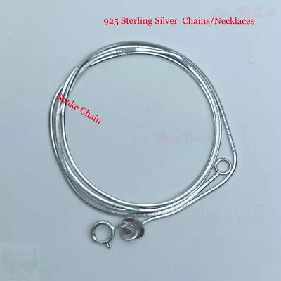 16-24  Necklace Solid 925 Sterling Silver Box/Cable/Disk/Snake Chain Necklace • $6.69