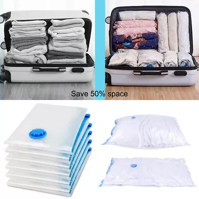 6 X Travel Clothes Packaging Vacuum Suction Type Compression Storage Bag • £7.59