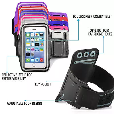 Sports Gym Armband Cover Jogging Running Arm Holder Case For All Samsung Apple • £4.95