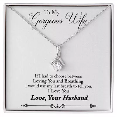 Gift For Wife By Husband Fashion Jewelry Necklace For WomenSilverGold Finish • $103.22