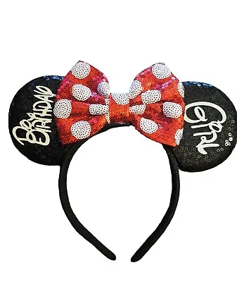 Birthday Girl Disney Minnie Mouse Ears Headband- Disneyland- Disney World • $13.99