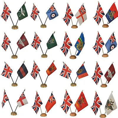 Military Regiment + UK Double Table Flag Choice Of Combination FREE UK Delivery! • £8.99