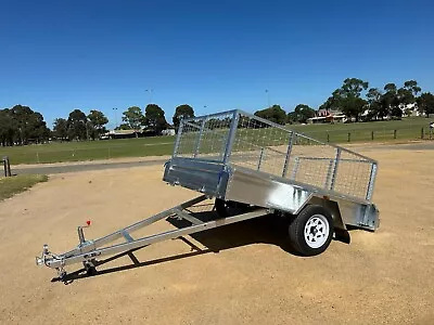 7x5 Galvanised Fully Welded Box Trailer With 600mm Cage • $1900