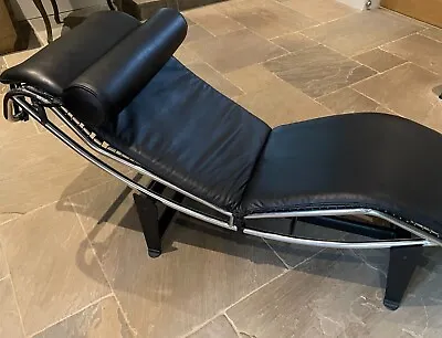 Le Corbusier Style Designer Chaise Longue Chair (black & Chrome) • £499
