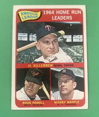 1965 Topps AL Home Run Leaders Mickey Mantle Boog Powell Harmon Killebrew #3 • $6.50