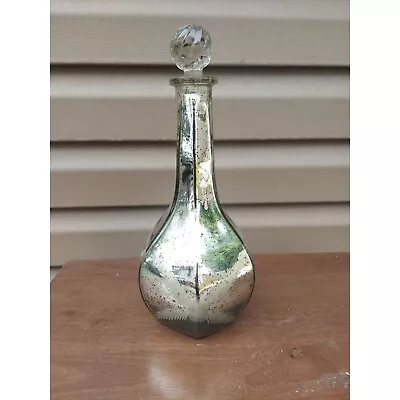 Pottery Barn Mercury Glass Decanter W/ Glass Stopper • $17.99