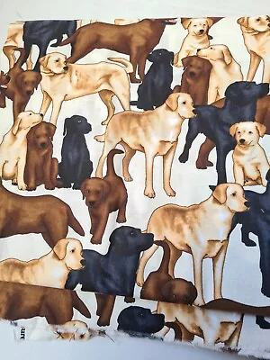 Piece Of Timeless Treasures Cotton Fabric Material - DOGS / LABRADORS • £14.99
