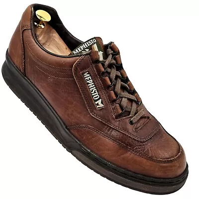 Mephisto Match Runoff Air Jet Mens 12 Brown Leather Walking Comfort Shoe Sneaker • $185