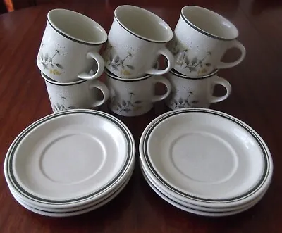£9.99 • Buy 6 Cups And Saucers Royal Doulton Lambethwaer Will O The Wisp 1977