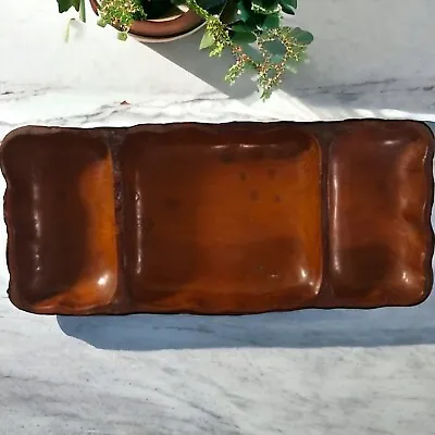 Vintage Mahogany West Indies Hand Carved Wood Tray MCM Midcentury Serving Tray • $27.99