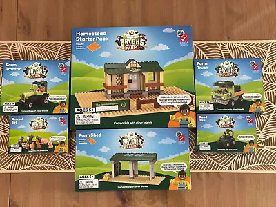 $29.95 • Buy Woolworths Bricks Farm Starter Pack Farm Shed Tractor Truck Quad Bike Animal Set