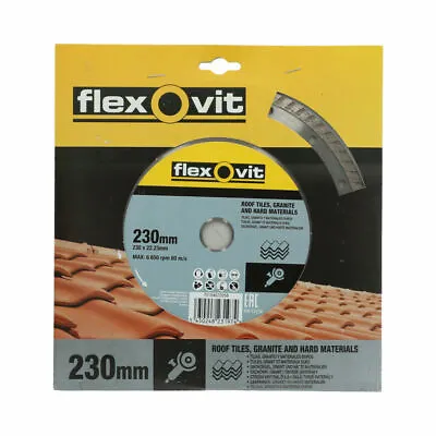 Flexovit 230mm 9 Inch Diamond Cutting Blade Disc Granite Roof Tiles Hard Materia • £10.98