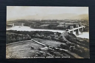 Vintage Postcard Tubular & Suspension Bridges Menai Straits Wales Unposted • £6