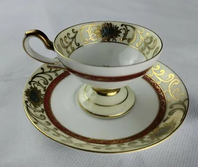 Vintage Tea Cup And Saucer American Beauty Hand Painted Made In Occupied Japan • $35
