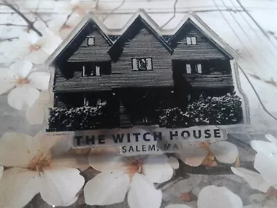 Acrylic Salem Massachusetts Witch House Souvenir Pin Back • $1