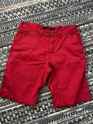 FRENCH CONNECTION MENS RED CHINO SHORTS SIZE 32  WAIST Marks On Bottom See Pic • £10