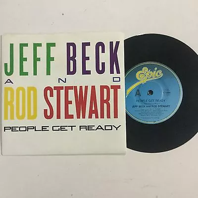 Jeff Beck & Rod Stewart People Get Ready 1985 Epic Label Single • $9.95