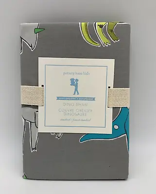 Pottery Barn Kids Organic Dino Sham Gray Standard #H623 • $24.85