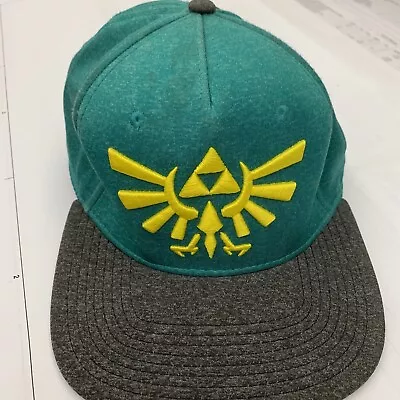 Legend Of Zelda Logo Embroidered Snapback Hat Green Link • $8.69