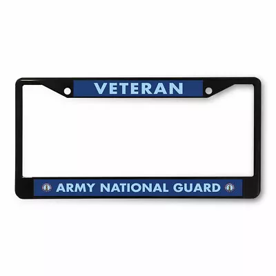 Metal License Plate Frame Vinyl Insert Veteran Army National Guard Military Logo • $17.99