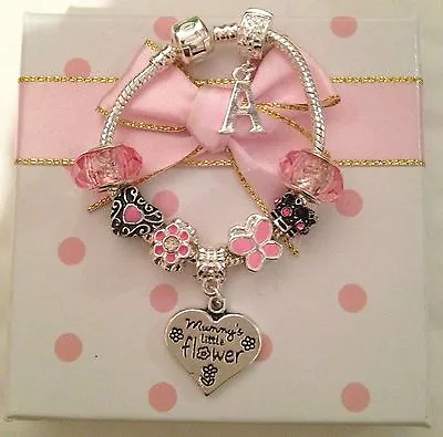 Personalised Girls Grandaughter Friend Princess Pink Charm Bracelet In Gift Box • £5.99