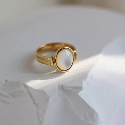 Rainbow Moonstone Ring 18k Gold Ring Women Ring Anniversary Gift Ring For Women • $55.25