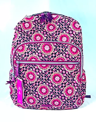 🌷Vera Bradley Campus Backpack Bookbag Valentines Day Raspberry Medallion NWT • $79.99