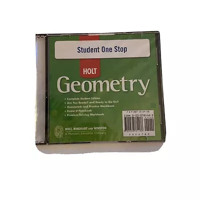 Holt McDougal Geometry Student One-Stop DVD-ROM 2011 Complete Homework &Practice • $4.40